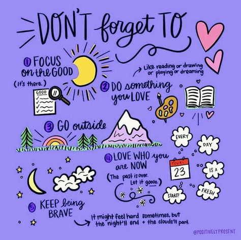 Sketch Note, Motivation Positive, Vie Motivation, Self Care Activities, Happy Thoughts, Self Care Routine, Emotional Health, Monday Motivation, The Words