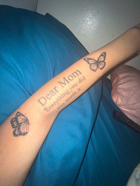 Tattoo Ideas For Ur Mom, Meaningful Mom Tattoos Quotes, Dear Mom Tattoo, Dear Mama Tattoo, Meaningful Mom Tattoos, Tattoo For Mom Meaningful, Mom Tattoo Quotes, Simple Tattoos For Girls, Simple Girl Tattoos