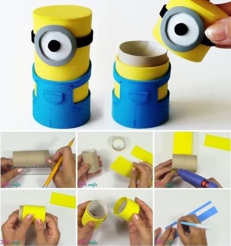 Despicable Me crafts | Minions birthday party | Minions party ideas Despicable Me Crafts, Minions Party Ideas, Minions Birthday Theme, Minion Craft, Minions Minions, Toilet Paper Roll Craft, Diy Minions, Despicable Me Party, Minions Birthday