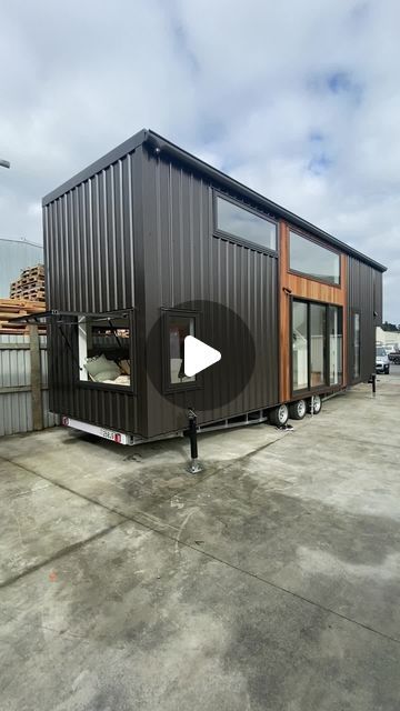 Tiny House | Another more in depth tiny house tour of our “Sophie” design - I’m in love withnthe comfy TV room  #tinyhouse #tinyhousetour #tinyh... | Instagram Inside Shipping Container Homes, Comfy Tv Room, Semi Trailer Tiny House, Tiny Home Designs Interiors, Dryer In Bathroom, Rental House Plans, Large Tiny House, Best Tiny House Designs, Tiny House Container