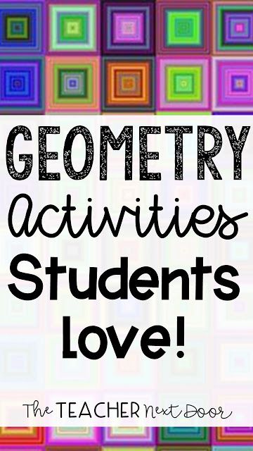 Geometry Activities Students Love! Third Grade Geometry, Geometry Games, Math Art Projects, Geometry Lessons, Teaching Geometry, Geometry High School, Geometry Activities, Activities For Students, Third Grade Math