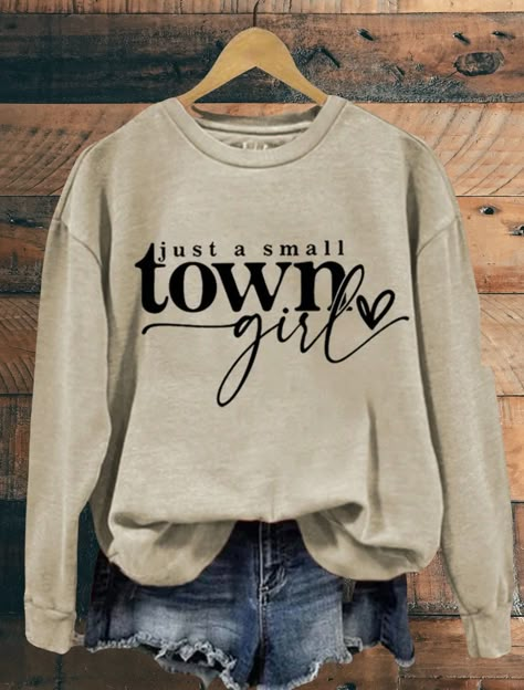 Add this Cute Small Town Girl   shirt to your wardrobe. This shirt will be your go to comfy favorite shirt. Guaranteed softness is what Ringspun softness provides. Our Small Town Long Sleeve   Tshirt comes in a variety of colors. If you want a different color, check our color chart and message us for a request. If you want the OVERSIZED LOOK like in the listing photos, please go up a size or two. ❤︎ SHIRT QUALITY  Soft Favorite  Tee   100% ring-spun cotton  Medium fabric  Relaxed fit  Soft washe Comical Quotes, Clothing Diys, Creative Vibes, Country Girl Shirts, Just A Small Town Girl, Shirt Quotes, Nana Shirts, Summer Tshirt, Tshirt Business