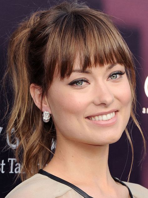 Celebrity Beauty Secrets, Square Face Hairstyles, Square Face Shape, Long Hair With Bangs, Olivia Wilde, Short Hairstyle, Haircuts For Long Hair, Haircuts With Bangs, Bang Bang