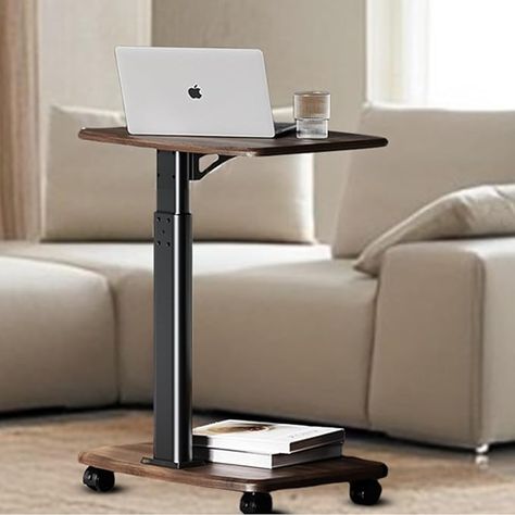 Amazon.com: BeGyoku C Table End Table,Small Side Table with Wheels,C Shaped End Table for Couch,Tray Table&C Table for Sofa with 2 Tier Storage,Adjustable C Shaped Side Table for Living Room&Bedroom&Office-Walnut : Home & Kitchen Couch Tray, C Table, Small Side Table, Bedroom Office, Tray Table, Living Room Table, Living Room Bedroom, End Tables, Walnut