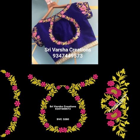 Computer Work Designs, Pot Neck, Kindergarten Art Crafts, Computer Design, Latest Blouse Designs Pattern, Embroidery Leaf, Aari Blouse, Saree Blouse Neck Designs, Computer Work