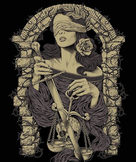 Justice Tattoo, Fantasy Inspo, Tattoo Time, Tarot Cards Art, 다크 판타지, Occult Art, Dark Art Illustrations, Arte Inspo, Drawing Inspo