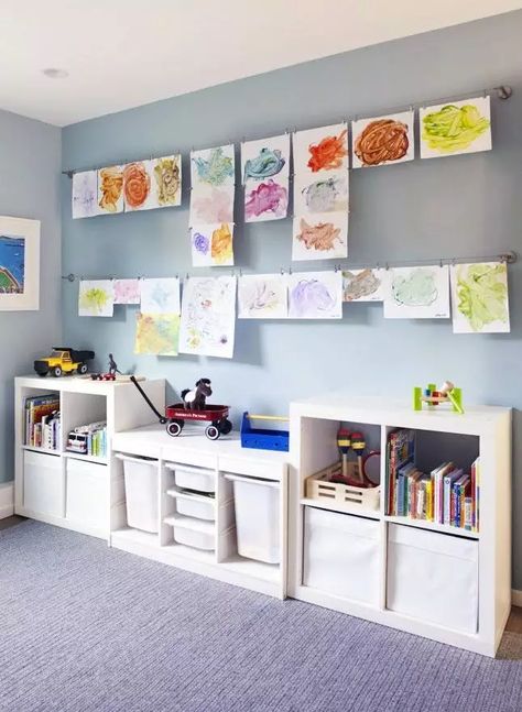 Ikea Kids Playroom, Ikea Playroom, Kids Bedroom Organization, Ideas Habitaciones, Basement Playroom, Boys Playroom, Toddler Playroom, Kids Playroom Decor, Ikea Kids