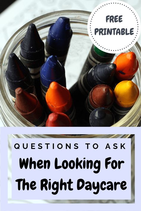 How to choose a day care for your kids?  Questions to ask (free printable!) when it comes time to finding the best child care option for your kids.  #workingmom #pickingadaycare #childcareoptions #momlife #parenting Questions To Ask Preschoolers, Question Of The Month Childcare, Daycare Tour Questions, Daycare Contract In Home, Daycare Rates, Kids Questions, Fun Questions To Ask, Childcare Center, Childhood Education