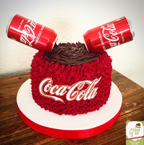 Coca Cola Cake By Cakesbyme Coke Themed Cake, Coke Cola Cake Design, Coke Cake Design, Coca Cola Cake Design Birthdays, Bolo Coca Cola, Coca Cola Party, Coke Cake, Melon Cake, Coca Cola Cake