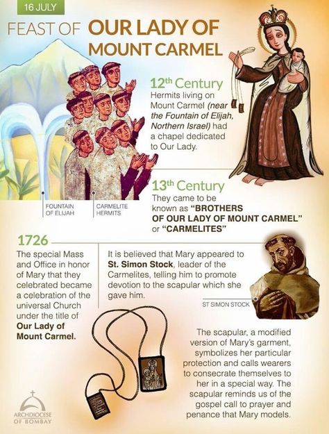 Our Lady Of Carmel, Bone Exercises, Marian Grotto, Our Lady Of Mt Carmel, Catholic Theology, Mary Images, Our Lady Of Mount Carmel, Catholic Answers, Holy Mountain