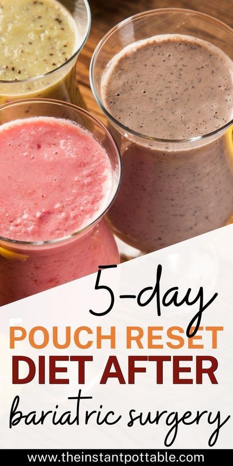 5 Day Pouch Reset, Pouch Reset Diet, Gastric Bypass Meal Plan, Gastric Bypass Sleeve, Pouch Reset, Gastric Bypass Diet, Gastric Bypass Recipes, Soft Foods Diet, Reset Diet