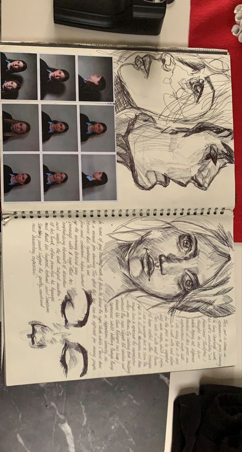 Art Gcse Identity Sketchbook Pages, Portrait Art A Level Sketchbook Pages, Visual Diary Layout, Art Gcse Distortion, Portrait Art Gcse Sketchbook Pages, Final Piece Plan Art Gcse, Surface And Texture Gcse Art, Gcse Art Observational Drawings, Art Visual Diary