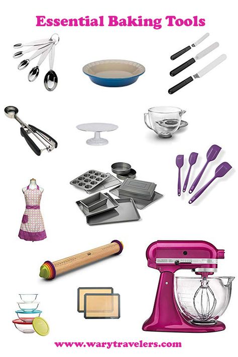 Needless to say, fancy tools aren’t required, but they sure do help.  I have compiled a list of my must have baking tools. #baking #bakingtools #bakingessentials #gifts #giftsforbakers #bakers Bakery Supplies List, Basic Baking Tools For Beginners, Bakery Items List, Baking Tools Must Have, Baking Essentials Tools, Bakery Aesthetic, Electric Skillet Recipes, Dream Hotel, Home Bakery Business