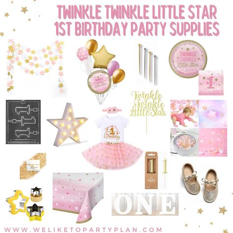 💖 Twinkle Twinkle Little Star Party Inspo! Loved this for a 1st Birthday theme! ✨ From decorations to party favors, our supply guide has got you covered. Check out our latest blog (or find us on Pinterest!) for all the details on how to throw the perfect twinkle twinkle little star themed celebration. #FirstBirthday #TwinkleTwinkleLittleStar #PartySupplies #WeliketoPartyPlan #linkinbio 🌟💫 Twinkle Twinkle Little Star Party, 1st Birthday Theme, 1st Birthday Themes, First Birthday Themes, Party Inspo, Star Party, Twinkle Star, Twinkle Twinkle Little Star, 1st Birthday Girls