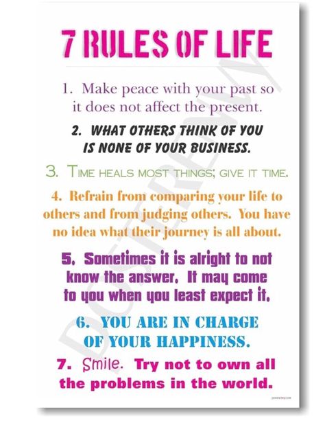 Classroom Motivational Posters, Things From Amazon, Rules Of Life, Classroom Motivation, 7 Rules Of Life, Morning Vibes, Spiritual Business, Judging Others, Spiritual Beliefs