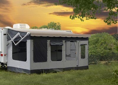 Carefree 291600 Vacation'r Screen Room for 16' to 17' Awning Rv Screen Rooms, Airstream Bambi, Camping Diy, Rv Travel Trailers, Screen Room, Camper Makeover, Diy Camping, Camping Supplies, Hammock Camping