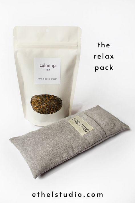 Includes a zero-waste lavender weighted eye pillow + a calming herbal loose tea blend. Eye pillow is filled with organic flax + lavender (also available unscented). The tea contains all organic herbs: chamomile, lemon balm, skullcap, and passion flower herb. Sit back and relax! Giftset Idea, Herbal Pillow, Calm The Nervous System, Calming Tea, Lavender Eye, Healthy Living Inspiration, Lavender Eye Pillows, Crochet Bookmark Pattern, Small Business Packaging Ideas