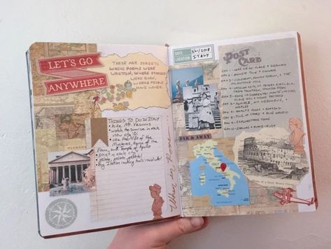 Bullet Journaling: Preparing to Travel to Italy (Again)! Rome Scrapbook Ideas, Italy Scrapbook Ideas, Italy Journal, Italy Bullet Journal, Bullet Journal Travel Planning, Vintage Italy, Pretty Images, Journal Entries, Rome Travel