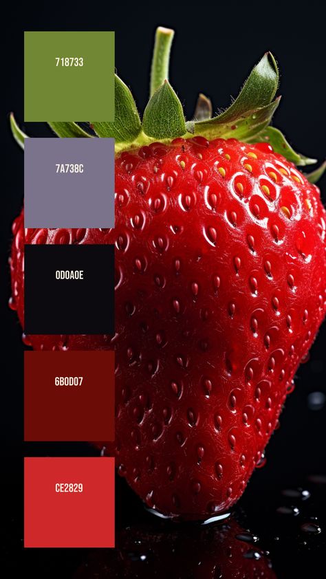 Colors:
718733
7A738C
0D0A0E
6B0D07
CE2829 Red Combination Colour, Hex Color Palette, Outfits Girl, Color Vibe, Branding Resources, Juicy Fruit, Model Paint, Red Strawberry, Hex Colors