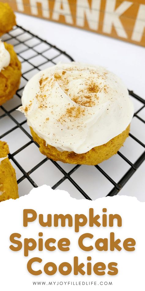 If you’re looking for an easy melt-in-your-mouth cookie to bake this fall, you can’t go wrong with this delicious pumpkin spice cake cookie recipe. Pumpkin Cake Cookies Recipe, Spice Cake Cookies, Pumpkin Cake Cookies, Spice Cake Mix Cookies, Pumpkin Spice Cake Mix, Spice Cake Mix And Pumpkin, Pumpkin Spice Cookies, Pumpkin Spice Cake, Vanilla Cake Mixes