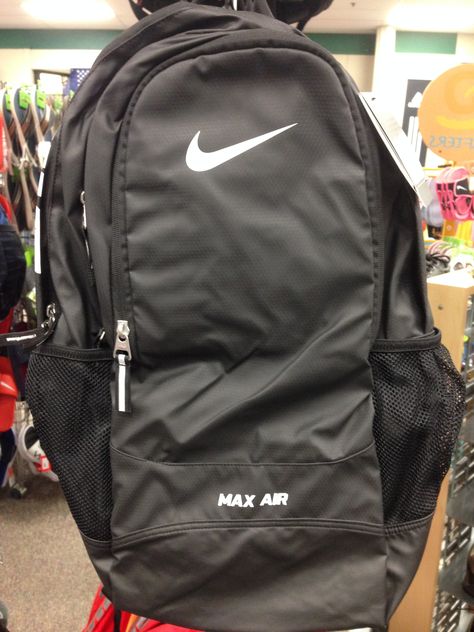 Black Nike Max Air Backpack Nike Max Air, Patagonia Hoodie, Volleyball Outfit, School Wishlist, Basketball Backpack, Basketball Accessories, Cool Nikes, Nike Backpack, Study Apps