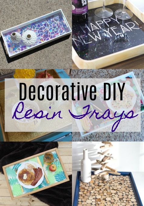 Decorative DIY Resin Trays via @resincraftsblog Diy Party Trays, Diy Resin Tray, Newspaper Gift, Recycled Newspaper, Resin Trays, Epoxy Resin Diy, Diy Gifts For Mom, Diy Tray, Bags Diy