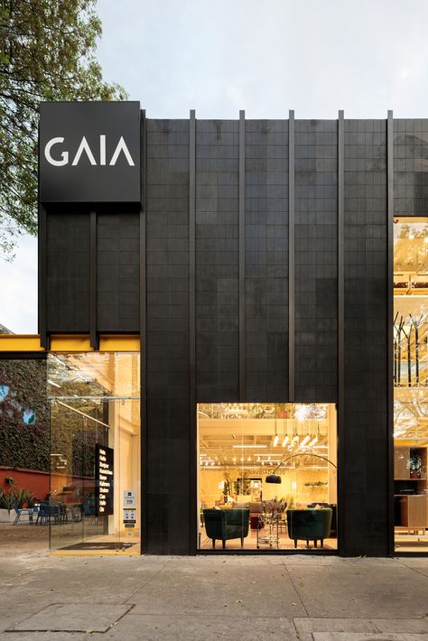 Modern Store Fronts Facades, Exterior Retail Design, Restaurant Facade Design Architecture, Retail Facade Design, Shop Facade Design, Industrial Facade Design, Retail Exterior, Commercial Facade, Industrial Facade