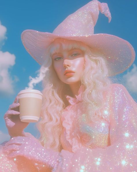 Witch & pumpkin latte 🎃☕️ #simplyaiprompts . . . . #starbuckslover #pumpkinspicelatte #witchyseason #halloweendrink #fallvibes #witchaesthetic #witchart #ilikeitalatte Pastel Witch Aesthetic, Soft Witch Aesthetic, Pink Witch Aesthetic, Witchcraft Ideas, Love Witch Aesthetic, Pastel Witch, Pink Witch, W.i.t.c.h Art, Pink Magic