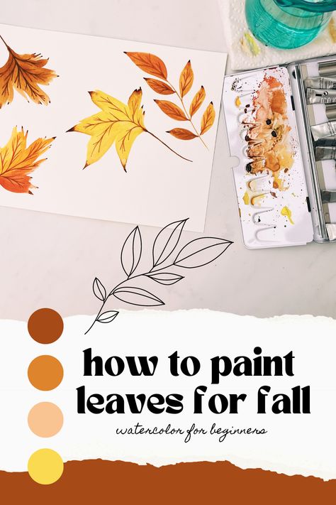 Learn how to paint leaves for fall with this watercolor tutorial for beginners. Elevate your fall vibes and start your painting journey. 👇 Watercolor Tutorial For Beginners, Paint Autumn, Leaves Tutorial, Watercolor Fall Leaves, Paint Leaves, Watercolor Tutorial, Paint Watercolor, Learn How To Paint, Fall Watercolor