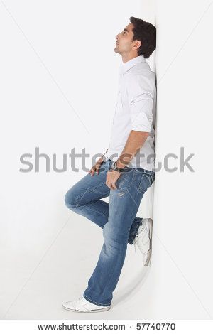 Leaning Against Counter Pose, Leaning On Wall Pose Reference, Pin Against Wall Pose Reference, Pin Against Wall Pose, Man Leaning Against Wall, Leaning Against Wall, Chair Pose, Body Pose Drawing, Wall Drawing