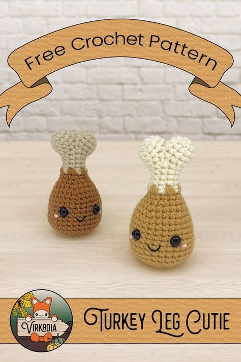 FREE crochet pattern available NOW! |🍗 Turkey Leg Cutie 🍗| Part 2 of 3 in the Thanksgiving Cuties collection! Laughter traveling down a long dinner table, the aroma of warm spices filling your nose, and the allure of warm blankets waiting to welcome you to a post-feast’s nap — Activate your autumn appetite with this new turkey leg amigurumi pattern! Thanksgiving Crochet Patterns Free, Long Dinner Table, Crochet Minis, Thanksgiving Crochet Patterns, Crochet Turkey, 2024 Crochet, Food Crochet, Thanksgiving Crochet, Crochet Keychains