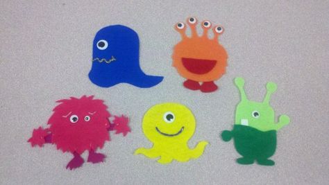 Flannel Friday: Five Little Monsters Flannel Ideas, Storytime Themes, Felt Story, Library Crafts, Pete The Cats, Flannel Board Stories, Felt Monster, Flannel Friday, Flannel Boards