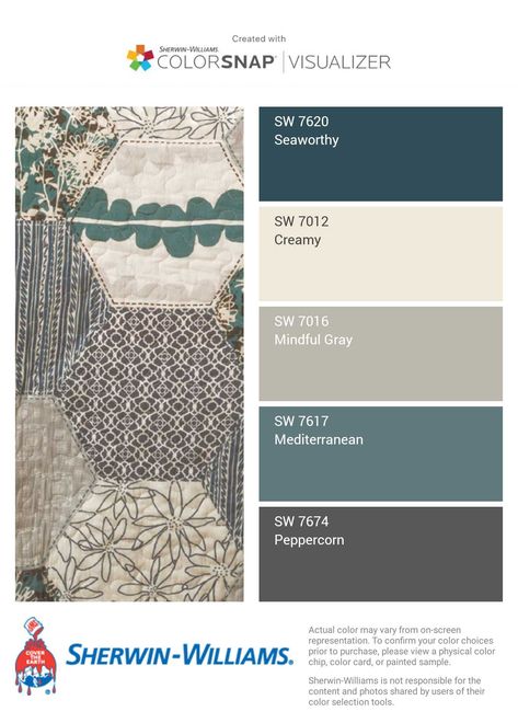 We have used some of these colors and they are absolutely beautiful - Mindful Gray and Peppercorn we used throughout our great room. Graces Room, Design Seed, Interior Paint Colors Schemes, Paint Palettes, Mindful Gray, Colour Pallets, Painting Walls, Interior Colors, Room Painting