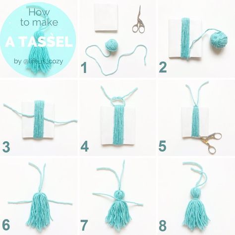 How to make a tassel Diy Embroidery Thread, Easy Diy Wall Hanging, Make Tassels, Diy Wall Hanging Yarn, Make A Tassel, Tassel Diy, Thread Diy, Tassels Tutorials, Diy Sy