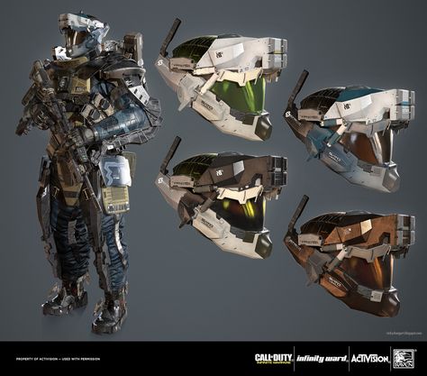 Really excited I can finally share some of my work on the latest Call of Duty title. Call of Duty: Infinite Warfare, go out and check it out if you haven't had the chance yet. A lot of hard working people slaved over this title. It was an absolute joy working on this project featuring some extremely unique designs by Mr. Aaron Beck. Below are a few of the characters I was responsible for. The characters below I was responsible for from modeling to texturing. There are definitely some shar... Advanced Warfare Concept Art, Cod Infinite Warfare Concept Art, Cod Infinite Warfare, Call Of Duty Modern Warfare Mace, Call Of Duty Infinite Warfare, Call Of Duty Infinite, Military Exoskeleton, Infinite Warfare, Futuristic Armor