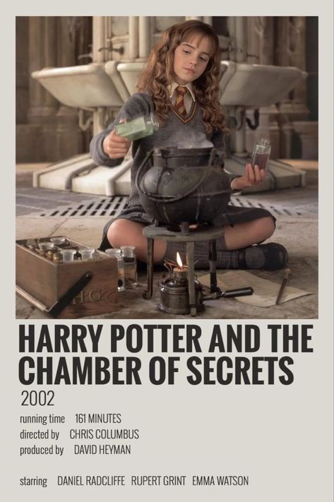 Harry Potter And The Chamber Of Secrets Movie Poster, Harry Potter Chamber Of Secrets Poster, Alternative Minimalist Album Covers Harry Potter, Harry Potter Album Cover, Harry Potter Poster Polaroid, Harry Potter Posters For Room, Alternative Minimalist Covers, Alternative Minimalist Album Covers Movies, Harry Potter Film Poster