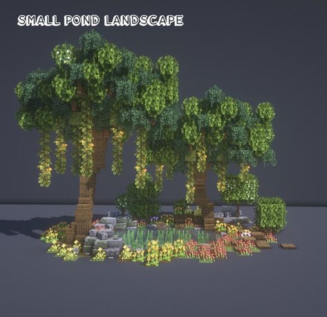 Pond Landscape, Minecraft Idea, Minecraft Garden, Bangunan Minecraft, Minecraft Farm, Minecraft Cottage, Easy Minecraft Houses, Cool Minecraft Creations, Diy Minecraft