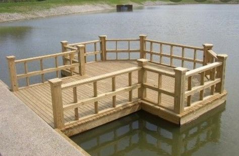 Pond Dock, Pond Deck, Floating Dock Plans, Diy Dock, Building A Dock, Dock Ideas, Fishing Pond, Farm Pond, Dock Of The Bay