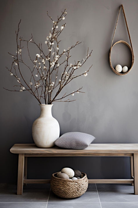 Neutral Easter Decor: 30+ Easy, Stylish, and Creative Ideas Easter Interior Design, Scandinavian Easter Decor, Elegant Easter Decor, Easter Bedroom, Easter Home Decor Ideas, Easter Brunch Table Setting, Neutral Easter Decor, Minimal Easter, Modern Easter Egg