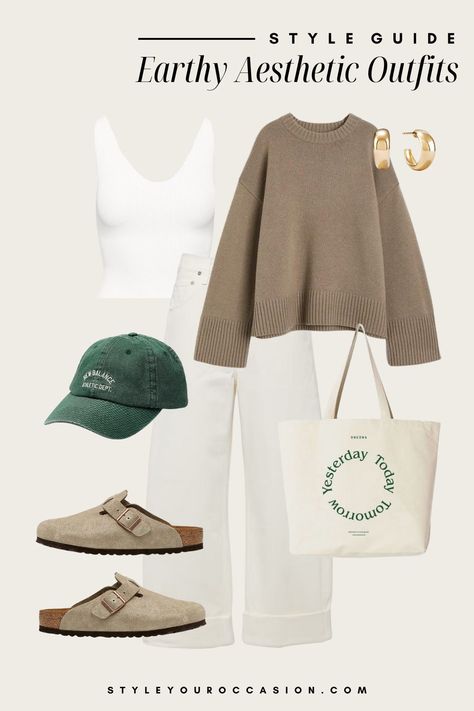 New Wardrobe Inspiration, Fall Fashion Neutrals, Summer Neutral Outfits Casual, Women Outfit Inspo Aesthetic, Garage Sale Outfit, Earthy Granola Aesthetic, Trends Fall 2024, Earthy Girl Winter Outfits, Winter Outfits Granola Girl