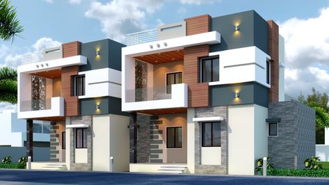 Small Hotel Design, Row House Elevation Design, Duplex Row House Elevation Design, Single Floor Row House Elevation Design, 3 Floor Elevation Design East Facing, 2 Floor Elevation Design West Facing, Four Floor Building Elevation, Front Building Design, House Front Wall Design