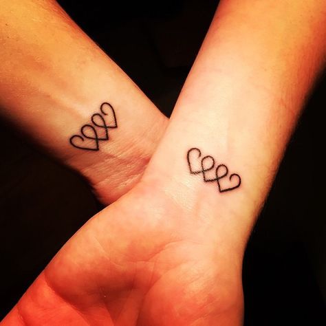 Triple Infinity Heart Tattoo Triple Tattoo Ideas, Triple Tattoo, Faith Tattoos, Heart With Infinity Tattoo, Mother Tattoos, Small Tattoos Simple, Bff Tattoos, Friendship Tattoos, Heart Tattoo Designs