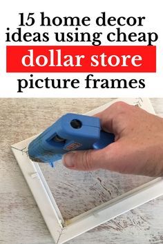 Decorate on a budget with these easy and cheap dollar store picture frame makeovers. Quick and cheap home decor ideas for your living room, kitchen, bedroom and bathroom. How to decorate on a dime with dollar tree picture frames. Empty Picture Frame Ideas, Repurpose Picture Frames Diy, Dollar Tree Picture Frames, Dollar Tree Home Decor Ideas, Repurpose Picture Frames, Dollar Tree Home Decor, Dollar Tree Frames, Cheap Picture Frames, Plastic Picture Frames