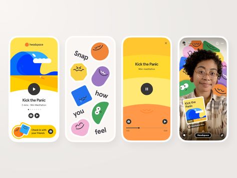 Headspace Mini Ui Ux 디자인, App Interface Design, 카드 디자인, App Design Inspiration, App Interface, Health App, Kids App, App Ui Design, Mobile App Design