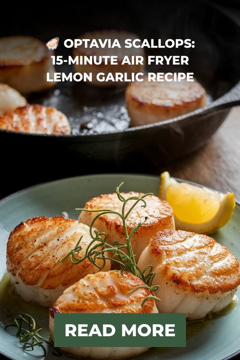 Transform your Lean and Green meal with these perfectly seared air fryer scallops! Tender, garlicky, and ready in just 15 minutes. This Optavia-friendly recipe brings restaurant quality to your dinner table. Click through for the full recipe and more lean protein inspiration! #OptaviaScallops #LeanAndGreen Optavia Lean And Green Recipes 5&1 Scallops, Air Fryer Scallops, Lean And Green Meals Optavia, Medifast Recipes, Baked Scallops, Green Dinner, Roasted Red Pepper Sauce, Pan Seared Scallops, Garlic Recipe