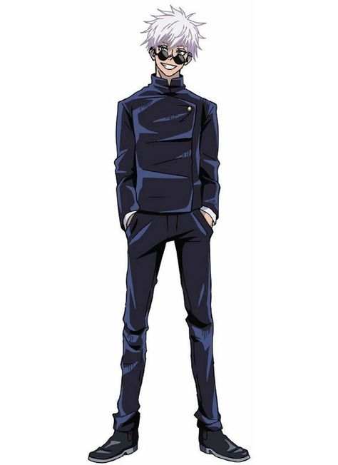 Gojo Satoru Whole Body Pic, Gojo Satoru Cardboard Cutout, Gojo Satoru Character Sheet, Gojo Character Sheets, Gojo Satoru Full Body Drawing, Jujutsu Kaisen Full Body Picture, Gojo Full Body Manga, Gojo Full Body Png, Yuta Full Body Photo Jjk