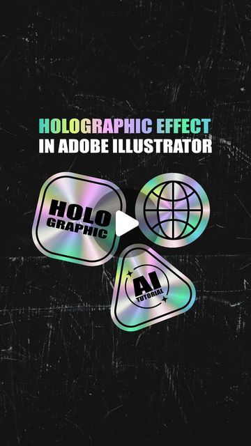 Holographic Illustrator Tutorial, Holographic Effect Photoshop, Illustrator Effects Tutorial, Holographic Graphic Design, Illustrator Effects, Gradation Design, Illustrator Hacks, Adobe Illustrator Pattern, Illustrator Tips