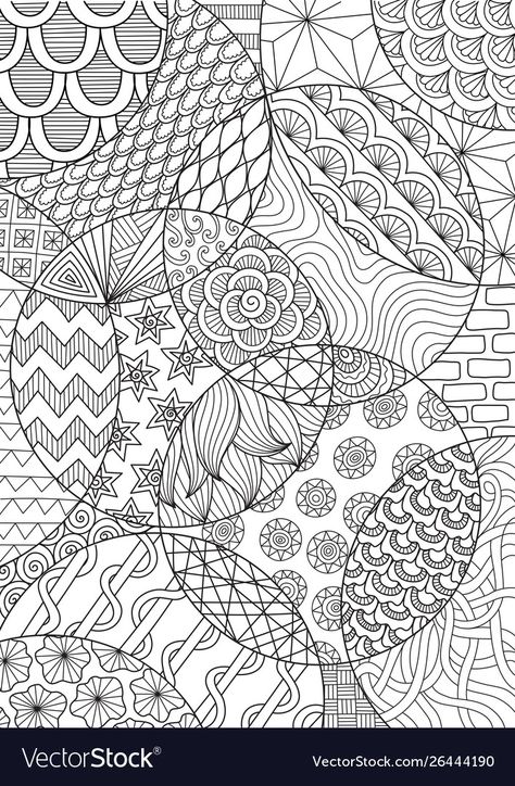 Drawing For Background, Zentangle Color, Stary Papier, Coloring Crafts, Adult Coloring Books Printables, Adult Colouring Printables, Abstract Coloring Pages, Line Art Drawing, Design Mandala