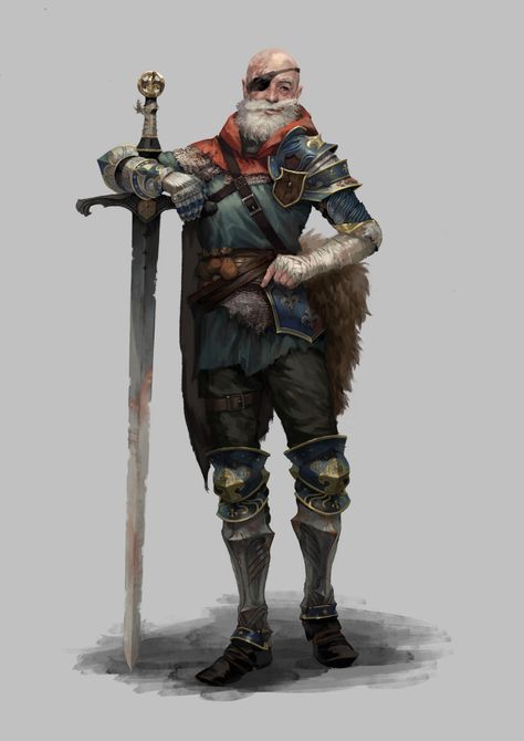 Old Knight, Old Warrior, Pathfinder Character, Heroic Fantasy, Paintings And Drawings, Dungeons And Dragons Characters, Dnd Art, Dungeons And Dragons Homebrew, Fantasy Warrior