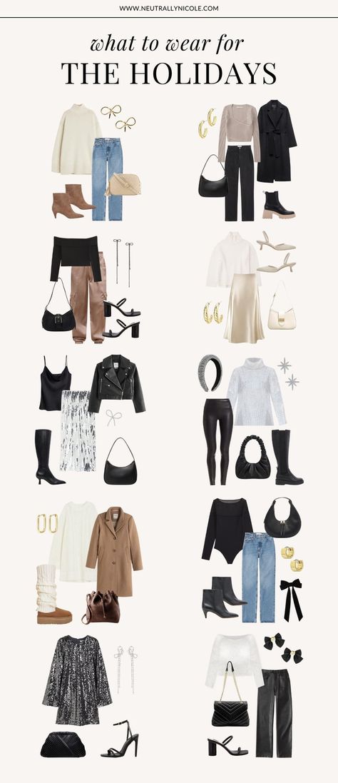 Neutral Airport Outfits That Are Cozy and Effortlessly Chic Christmas Dinner Outfit Casual, Chic Holiday Outfits, Company Christmas Party Outfit, Christmas Dinner Outfits, Holiday Dinner Outfit, Chic Christmas Outfit, Christmas Dinner Outfit, Chic Airport Outfit, Comfortable Travel Outfit